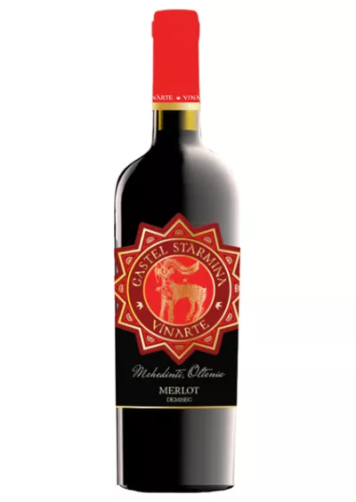 Vin rosu sec Merlot Castel Starmina 0.75L Vinarte