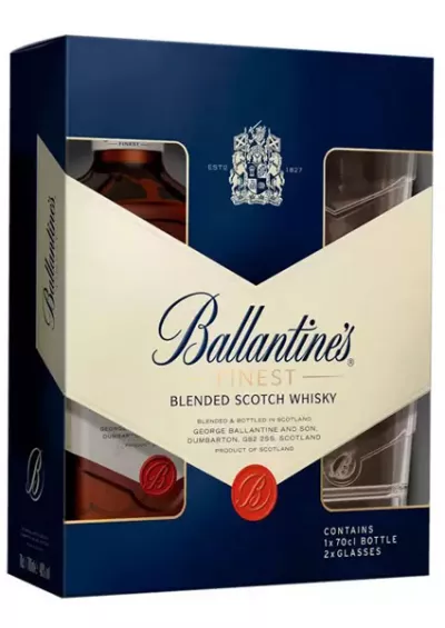 Whisky Ballantine's 0.7l + 2 pahare 