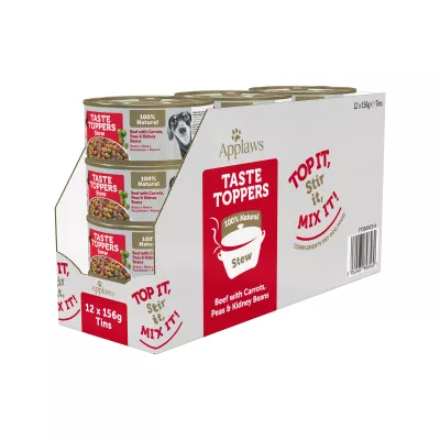 Hrană umedă câini - Applaws Dog conservă Taste Toppers Vită & Legume 156g x 12, magazindeanimale.ro