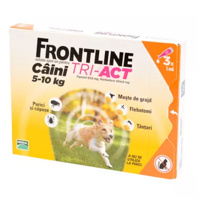 Frontline Tri-Act S (5 - 10 kg) x 3 pipete