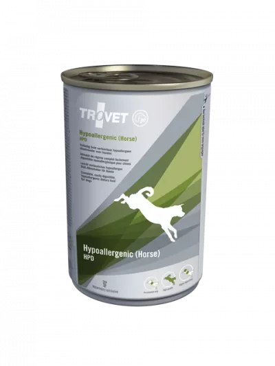 Hrană umedă câini - TROVET Dog Hipoalergenic cu Cal HPD conservă 400g, magazindeanimale.ro