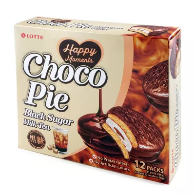 Prajitura Choco Pie cu zahar brun si lapte LOTTE (12x28g) 336g