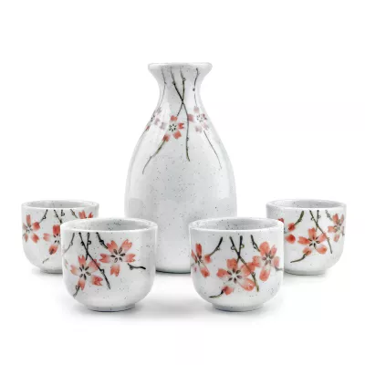 Set Sake (carafa + 4 cesti) - Model floral GT