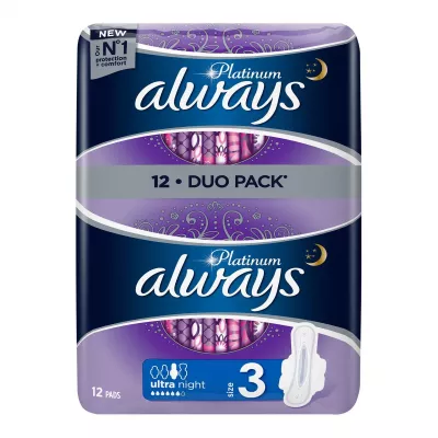 ALWAYS PLATINIUM NIGHT DUO X 12BUC