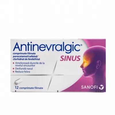ANTINEVRALGIC SINUS HOT DRINK 650 mg/10 mg x 12 compr film