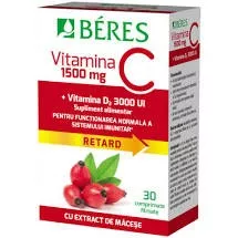 BERES VITAMINA C 15000 MG +VITAMINA D3 3000 UI 30 CPR FILM. RETARD