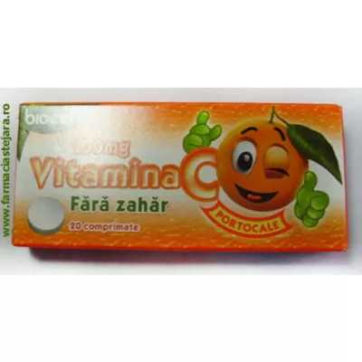 BIOEEL VITAMINA C COPII AROMA PORTOCALA 100 MG X 20 COMP.