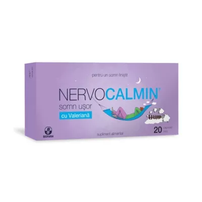 BIOFARM NERVOCALMIN SOMN USOR CU VALERIANA 20CAPS