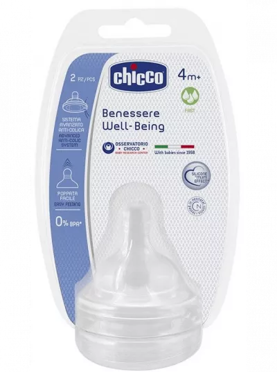 CHICCO TETINE SILICON X 2 BUC 4 LUNI +