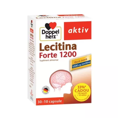 DOPPELHERZ AKTIV LECITINA FORTE 1200MG 30CAPS CADOU 10CAPS