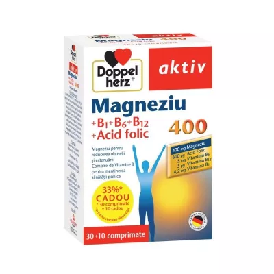DOPPELHERZ AKTIV MG400 B1 B6 B12 ACID FOLIC 30CP CADOU 10CP