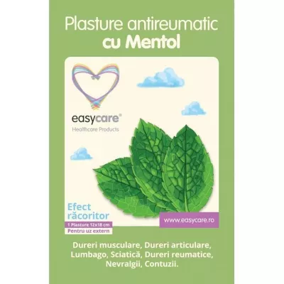 EASYCARE PLASTURI ANTIREUMATICI MENTOL 12X18 CM