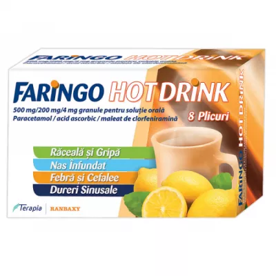 FARINGO HOT DRINK 500 mg/200 mg/4 mg x 8