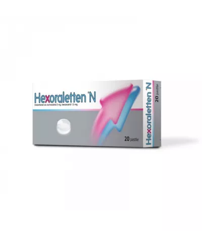 HEXORALETTEN N 5 mg+1,5 mg x 20 PASTILE 5mg+1,5mg MCNEIL HEALTHCARE I