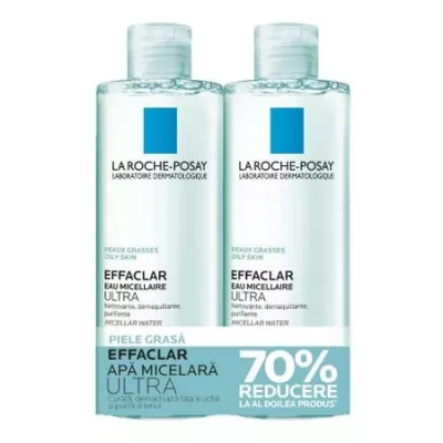 LA ROCHE POSAY PROMO EFFACLAR APA MICELARA 400+400ML( 70% REDUCERE LA AL DOILEA PRODUS)