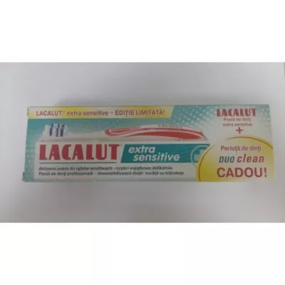 LACALUT EXTRA SENSITIVE PASTA DINTI 75 ML+ PERIUTA DUO CLEAN