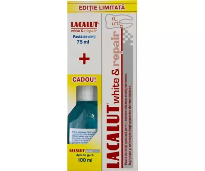 LACALUT WHITE&REPAIR PASTA 75ML + APA DE GURA 100ML CADOU