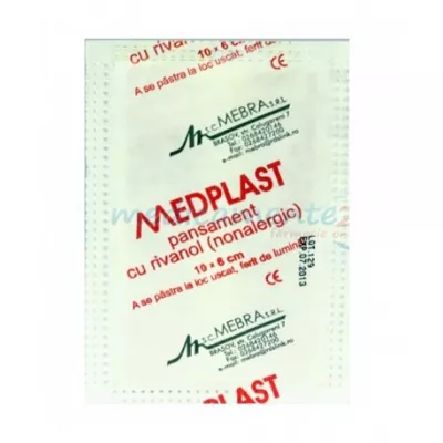 MEBRA PLASTURE MEDPLAST CU RIVANOL 10X6CM 150BUC