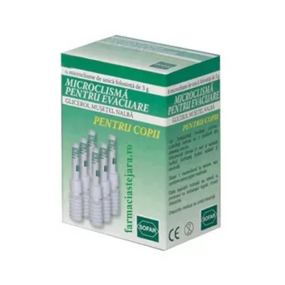 MICROCLISMA COPII PENTRU EVACUARE 3G X 6 BUC