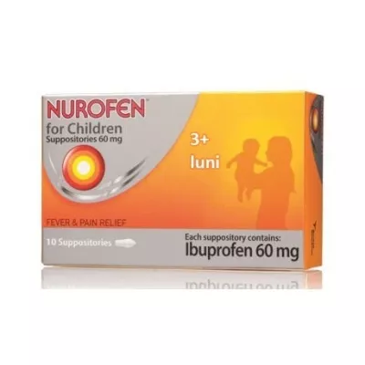 NUROFEN PENTRU COPII 60 mg x 10 SUPOZ. 60mg RECKITT BENCKISER HE