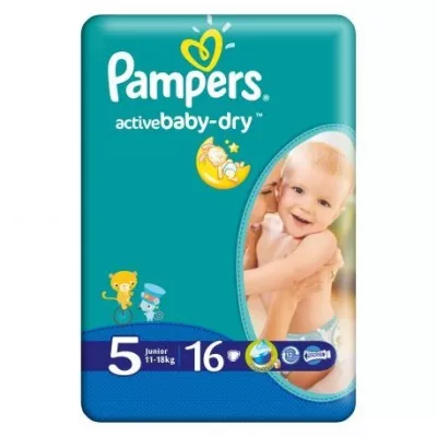 PAMPERS 5 ACTIVE BABY 11-18 KG X 16 BC