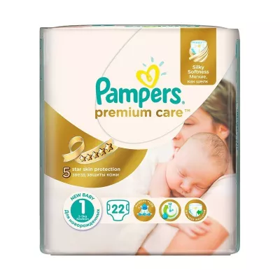 PAMPERS NR 1 PREMIUM CARE 2-5KG 22BUC
