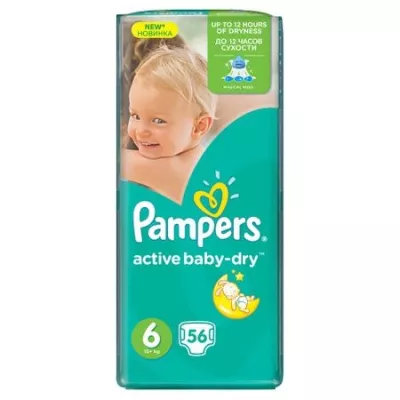 PAMPERS NR 6 ACTIVE BABY 15+ 56BUC
