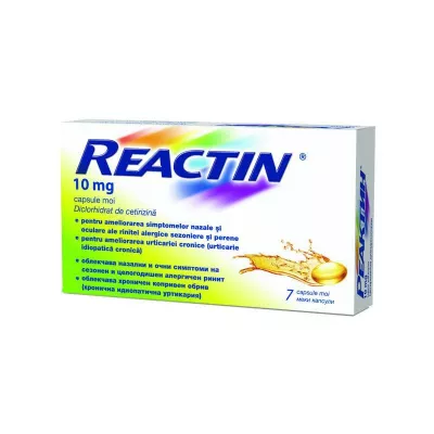 REACTIN 10 mg x 7 CAPS. MOI 10mg MCNEIL HEALTHCARE I