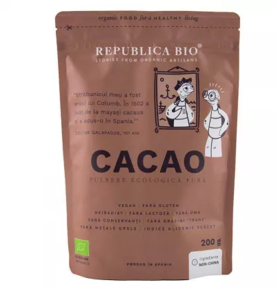 REPUBLICA BIO CACAO PULBERE ECOLOGICA PURA 200G