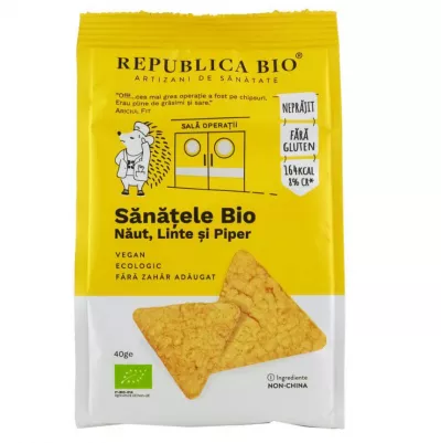 REPUBLICA BIO SANATELE BIO NAUT, LINTE SI PIPER, ECOLOGIC, FARA GLUTEN, 40G