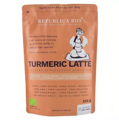 REPUBLICA BIO TURMERIC LATTE, PULBERE FUNCTIONALA ECOLOGICA, 200G