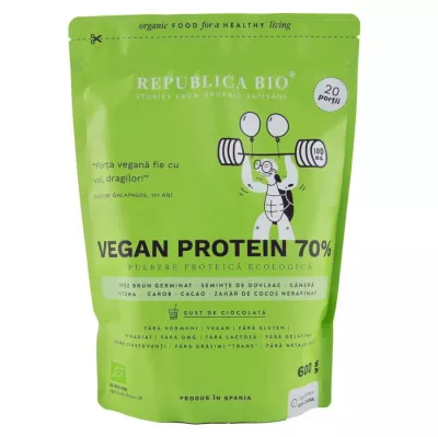REPUBLICA BIO VEGAN PROTEIN 70% PULBERE FUNCTIONALA ECOLOGICA 600G