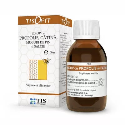 TIS TISOFIT SIROP CU PROPOLIS SI CATINA 100ML
