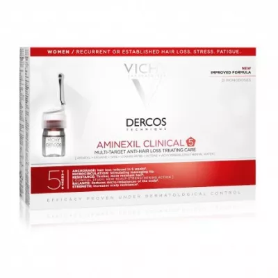 VICHY DERCOS AMINEXIL TRATAMENT CONTRA CADERII PARULUI FEMEI X 21 FL 6ML