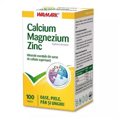 WALMARK CALCIU MAGNEZIU ZINC 100 CP