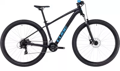 BICICLETA CUBE AIM BLACK BLUE 2024 CADRU XS (14") - ROTI 27.5