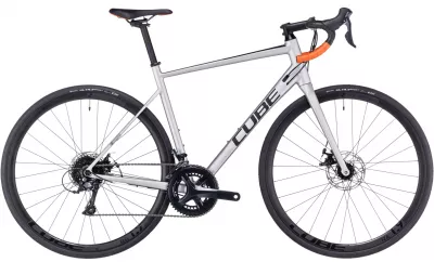 BICICLETA CUBE ATTAIN PRO SILVER ORANGE 2024 47 CM