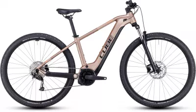 BICICLETA ELECTRICA E-BIKE CUBE REACTION HYBRID PERFORMANCE 500 METALLICBROWN ORANGE 2023 CADRU XL (22") - ROTI 29