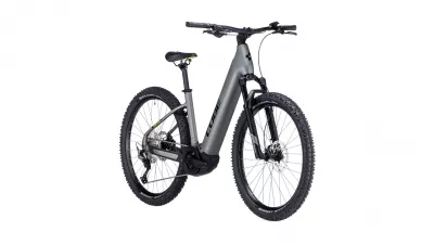 BICICLETA ELECTRICA E-BIKE CUBE REACTION HYBRID PRO 750 EASY ENTRY FLASHGREY GREEN 2023 CADRU XL (22") - ROTI 27.5"