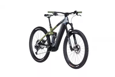 BICICLETA ELECTRICA E-BIKE CUBE STEREO HYBRID 140 HPC TM 750 FLASHGREY OLIVE 2023 CADRU S (16") - ROTI 27.5"