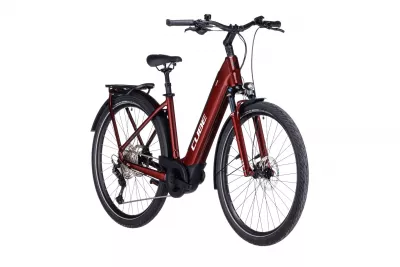 BICICLETA ELECTRICA E-BIKE CUBE TOURING HYBRID EXC 625 EASY ENTRY RED WHITE 2023 L (58 CM)