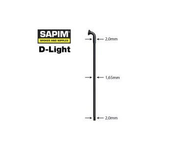 SPITA SAPIM D-LIGHT NEAGRA 2.0-1.65-2.0X292MM 292MM
