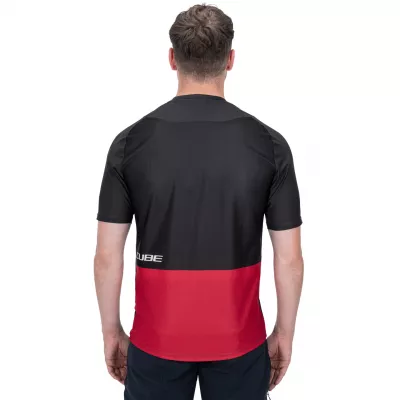 TRICOU CUBE EDGE ROUND NECK JERSEY S/S BLACK RED S