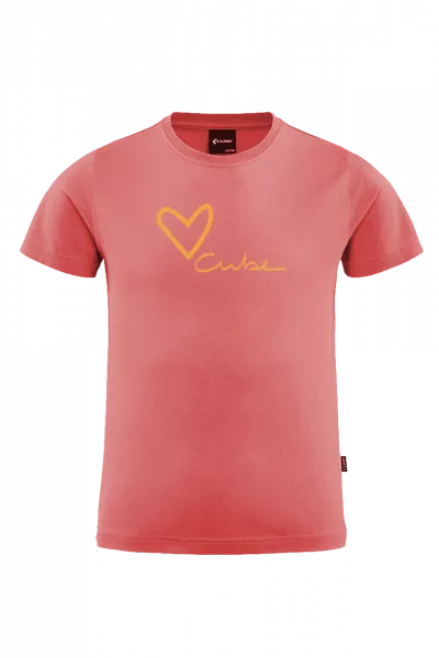 TRICOU CUBE ORGANIC T-SHIRT ROOKIE BICYCLE LOVE CORAL L (134/140)