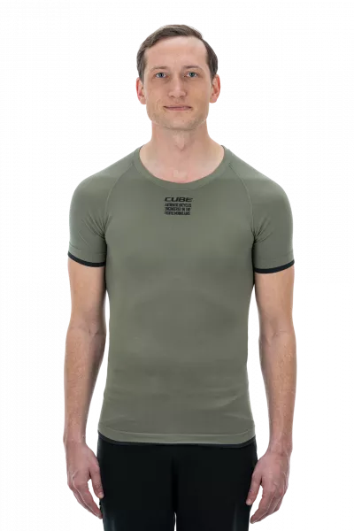TRICOU UNDER CUBE BASELAYER RACE BE COOL S/S OLIVE M/L
