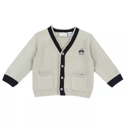 Cardigan copii Chicco tricotat, Bej Cu Model, 05850-66MFCO, 80