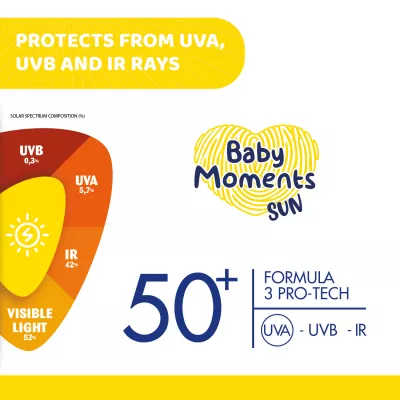 Crema protectie solara Chicco Baby Moments SPF 50+, 75ml, 0luni+