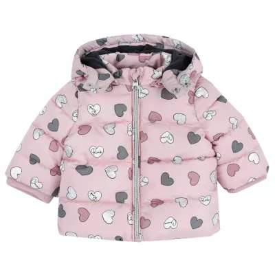 Jacheta copii Chicco matlasata cu gluga, roz prafuit, 87770-65MFCO, 74
