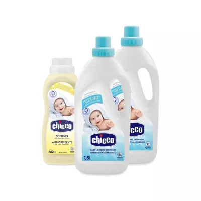 Pachet economic Chicco detergent 1.5L (2buc) si balsam de rufe 750ml, 0luni+
