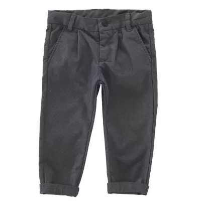 Pantalon lung copii Chicco, gri cu negru, 128